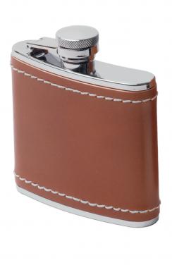 Glacier Stainless Leather Wrapped Flask- 4 fl. oz.